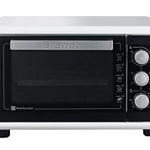 Brandt FC160MW - Mini Four - 16L - 1200W - 4 Modes de Cuisson : Chaleur Tournante, Convection Naturelle, Grill, Tournebroche - Blanc