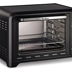 Moulinex Optimo OX484810 - Four à convection de 39 L, 6 modes de cuisson avec thermostat jusqu'à 240 ° et minuterie jusqu'à 120 minutes, plaque de cuisson et grilles réversibles, design compact